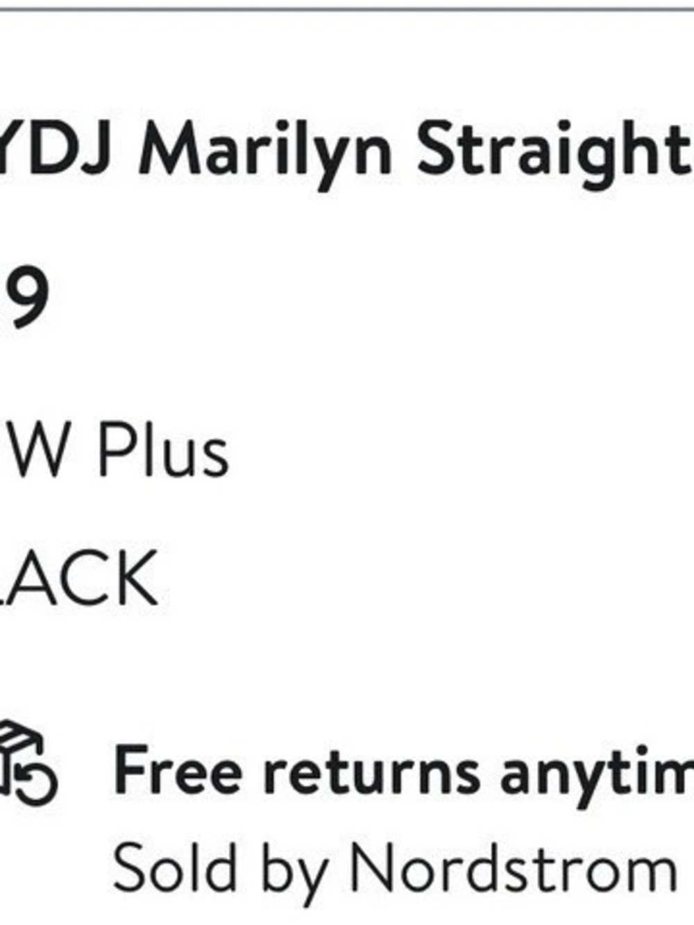 NYDJ Marilyn Straight Black Straight Leg Jeans Waist 22W